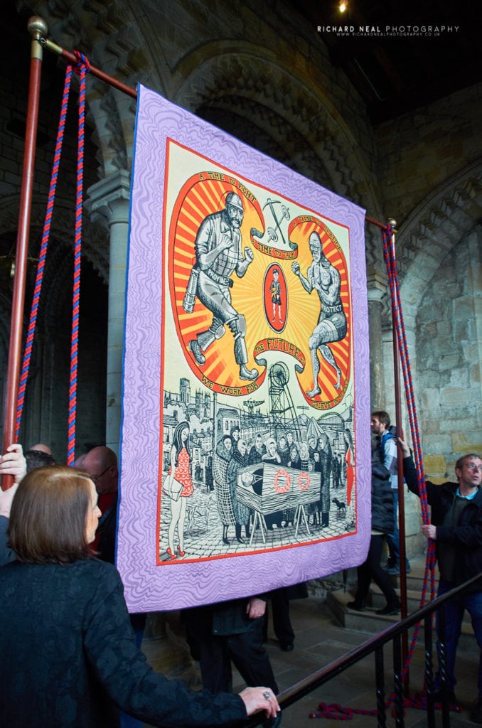 Grayson perry banner durham cathedral 